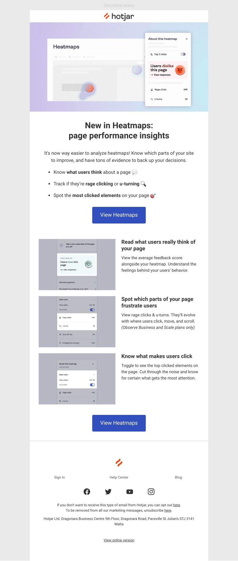 Hotjar - New in Heatmaps: page performance insights