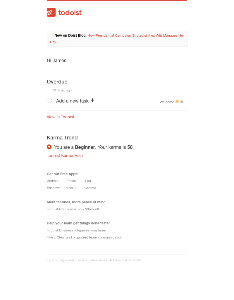 Todoist - Todoist Mar 11 (1 overdue)