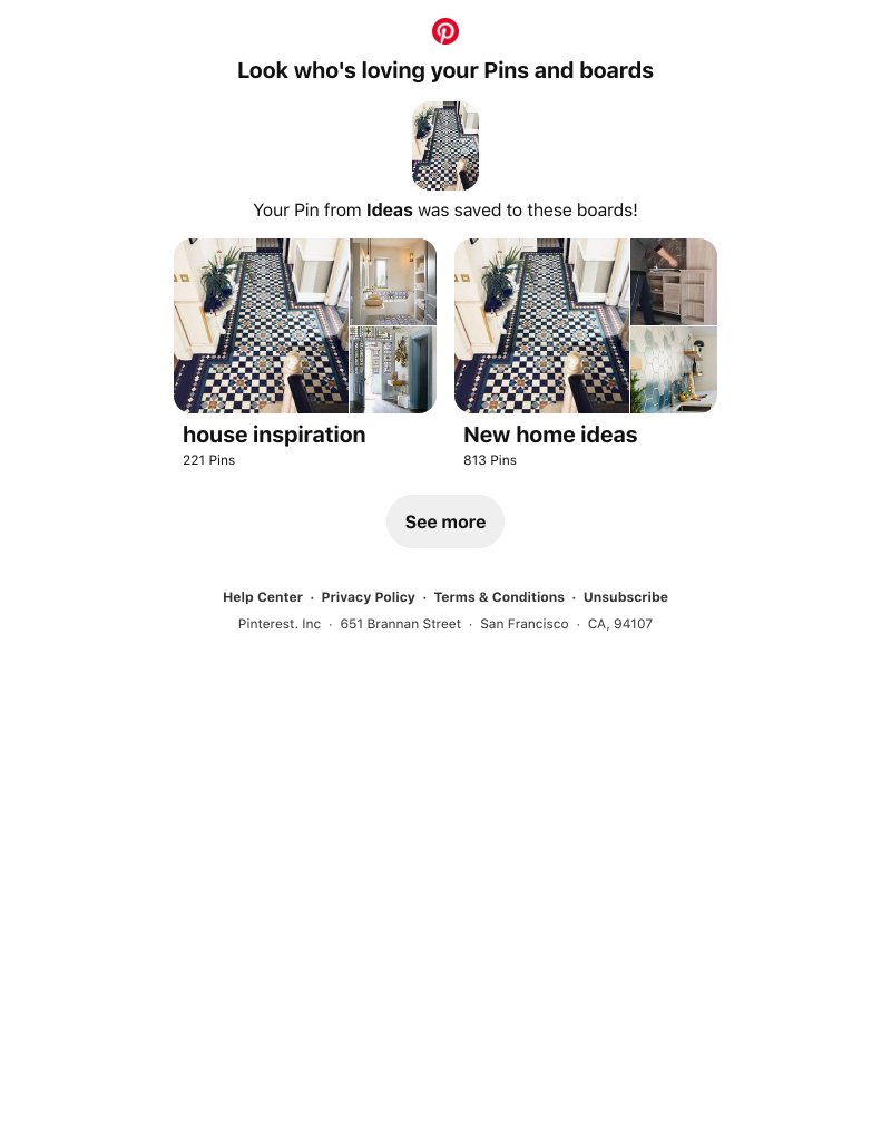 Pinterest - Your Pin from Ideas was saved to a similar board