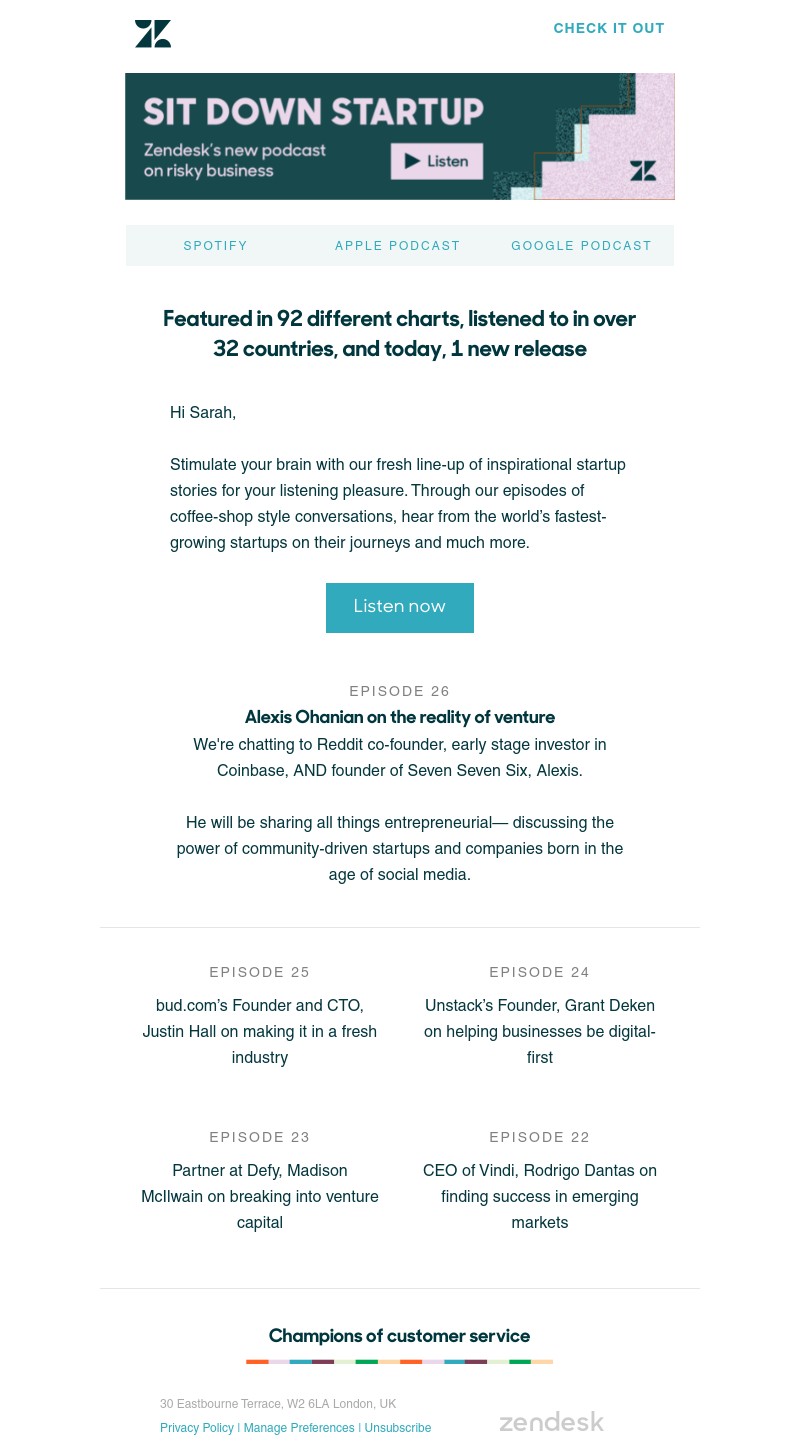 Zendesk - Stimulating brains with our listening pleasure in over 32 countries