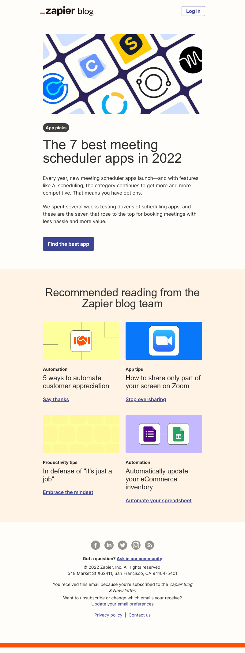 Zapier - The best meeting scheduler apps in 2022