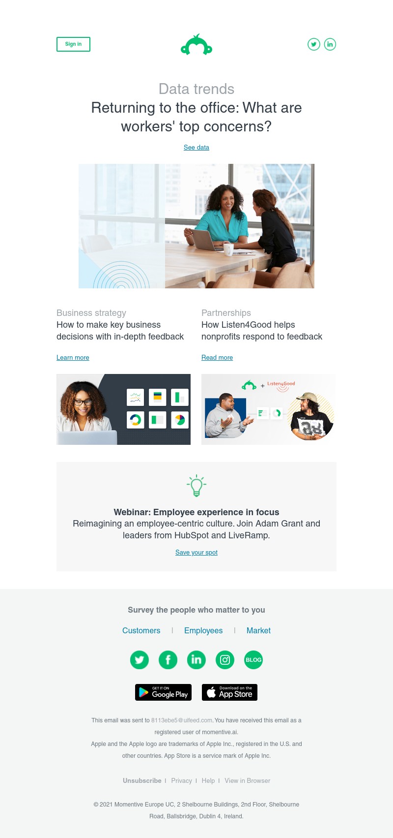 SurveyMonkey - Newsletter: September 2021