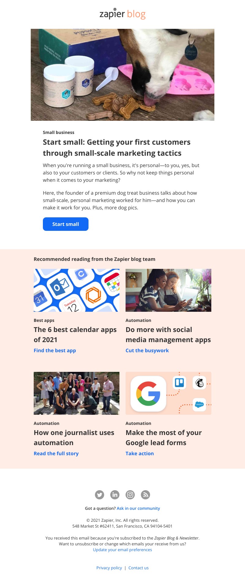 Zapier - Start small: Getting customers through small-scale marketing tactics