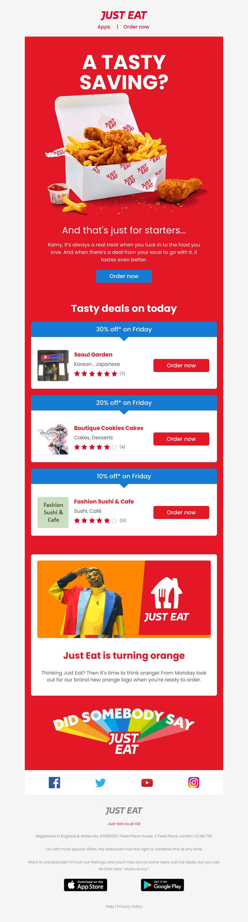 Just Eat - Ramy, don’t miss these offers in your area 👀