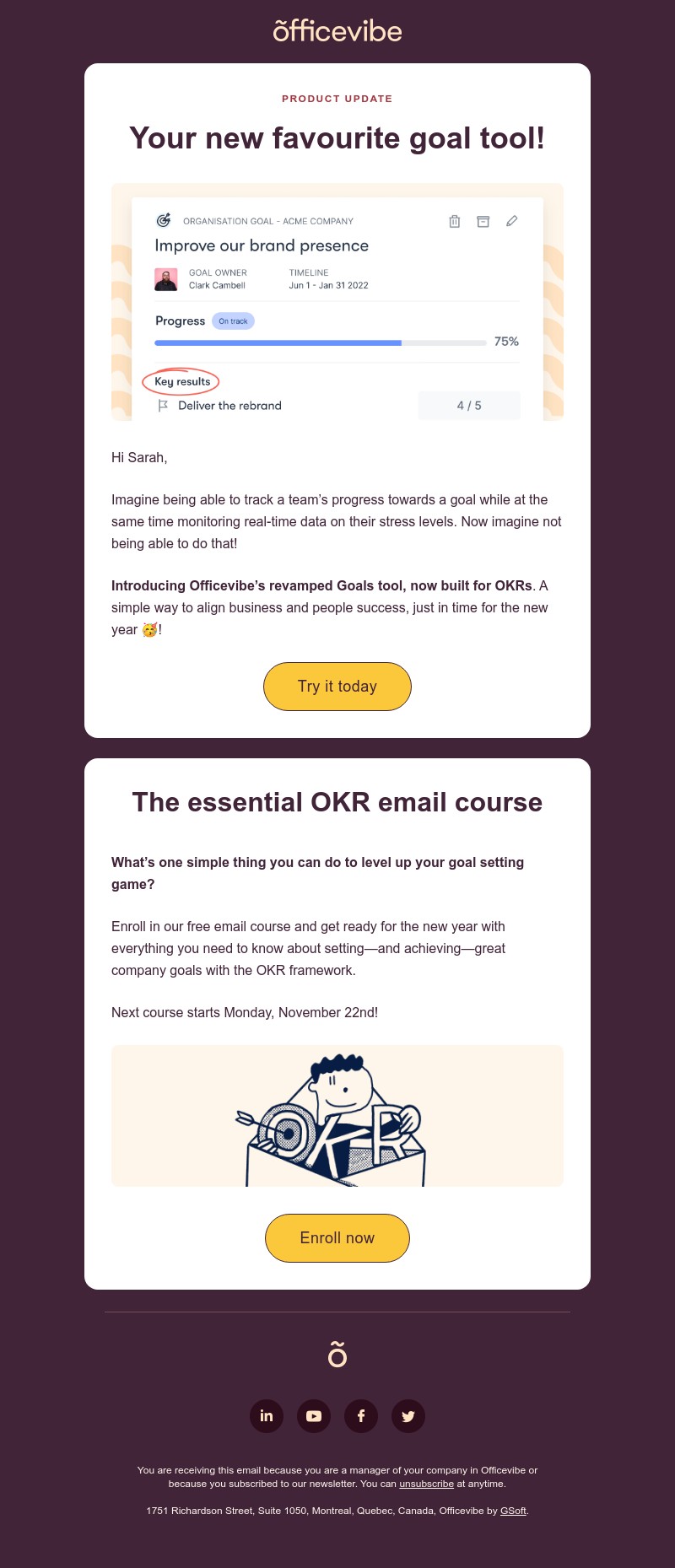 Officevibe - OKRs have arrived in Officevibe 🎁