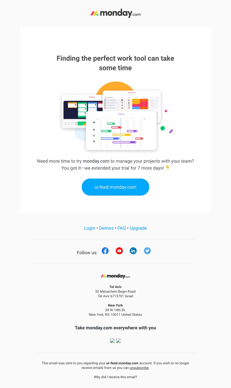 Monday - +7 days for your monday.com trial