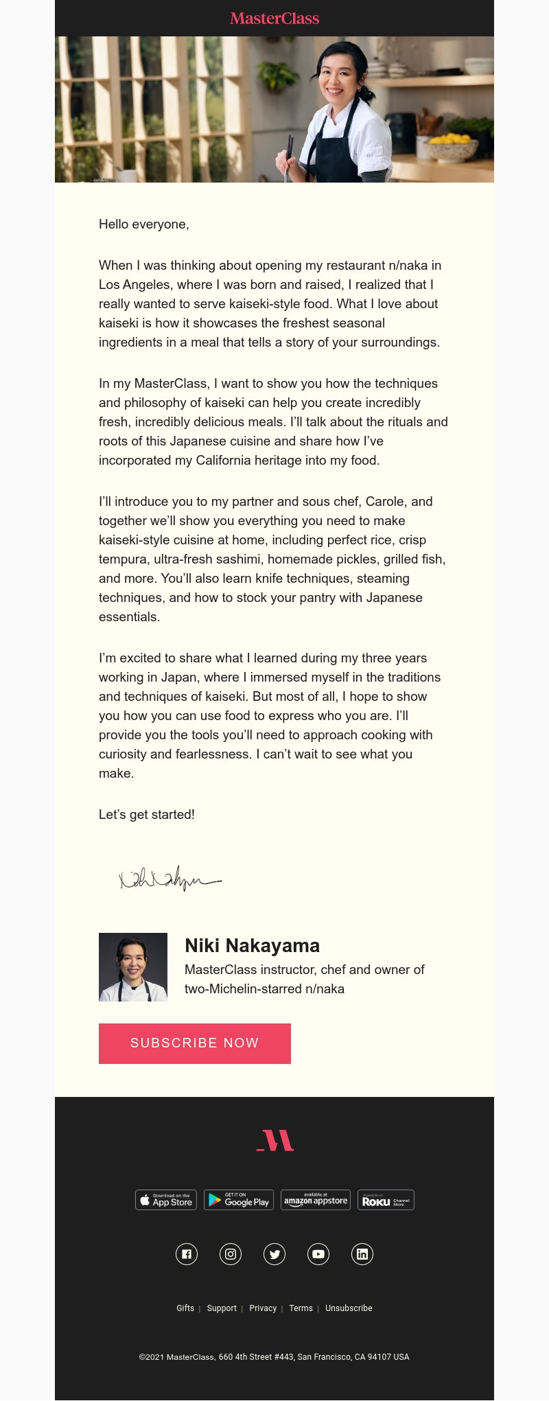  - My MasterClass on modern Japanese cooking is here