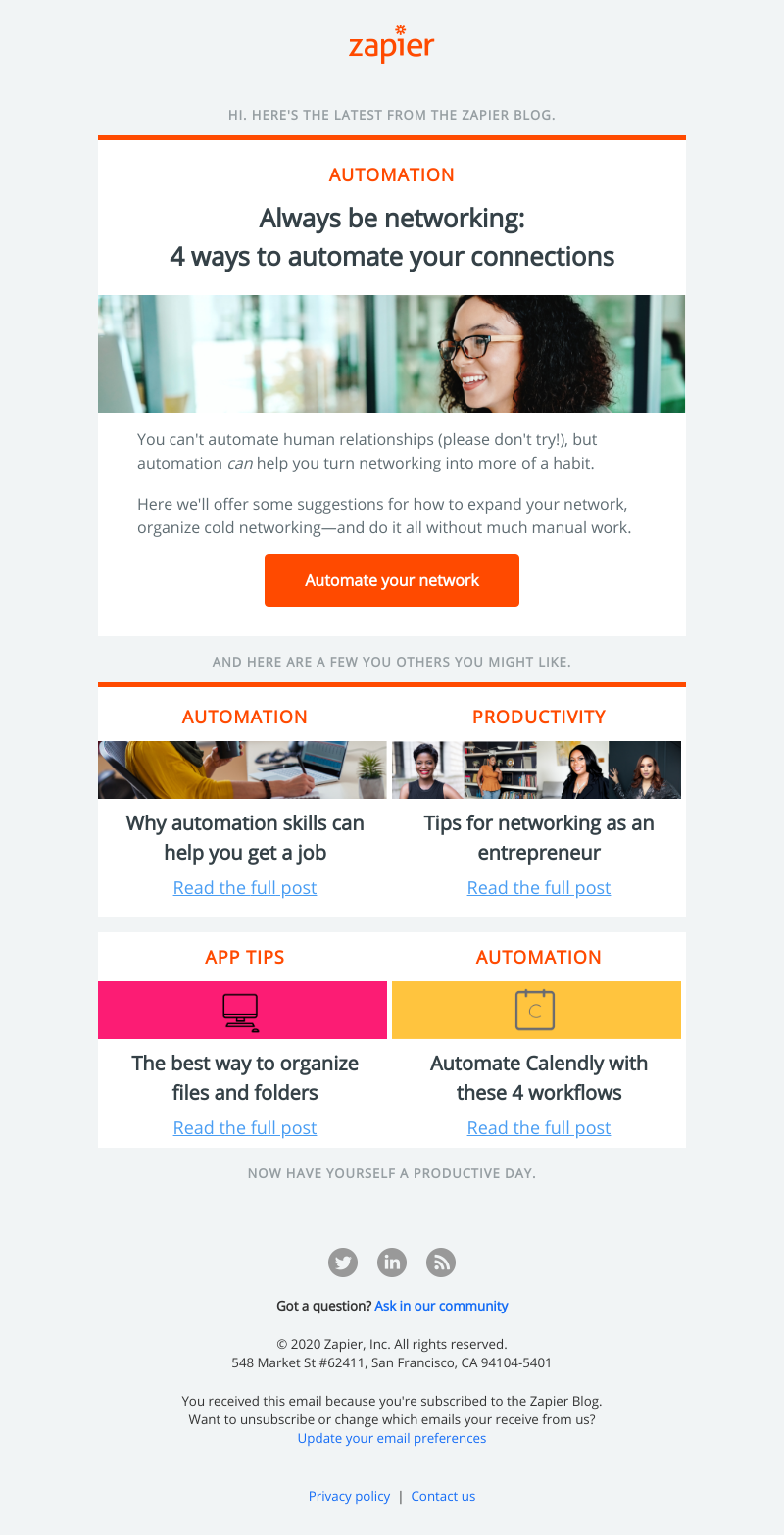 Zapier - 4 ways to automate your networking