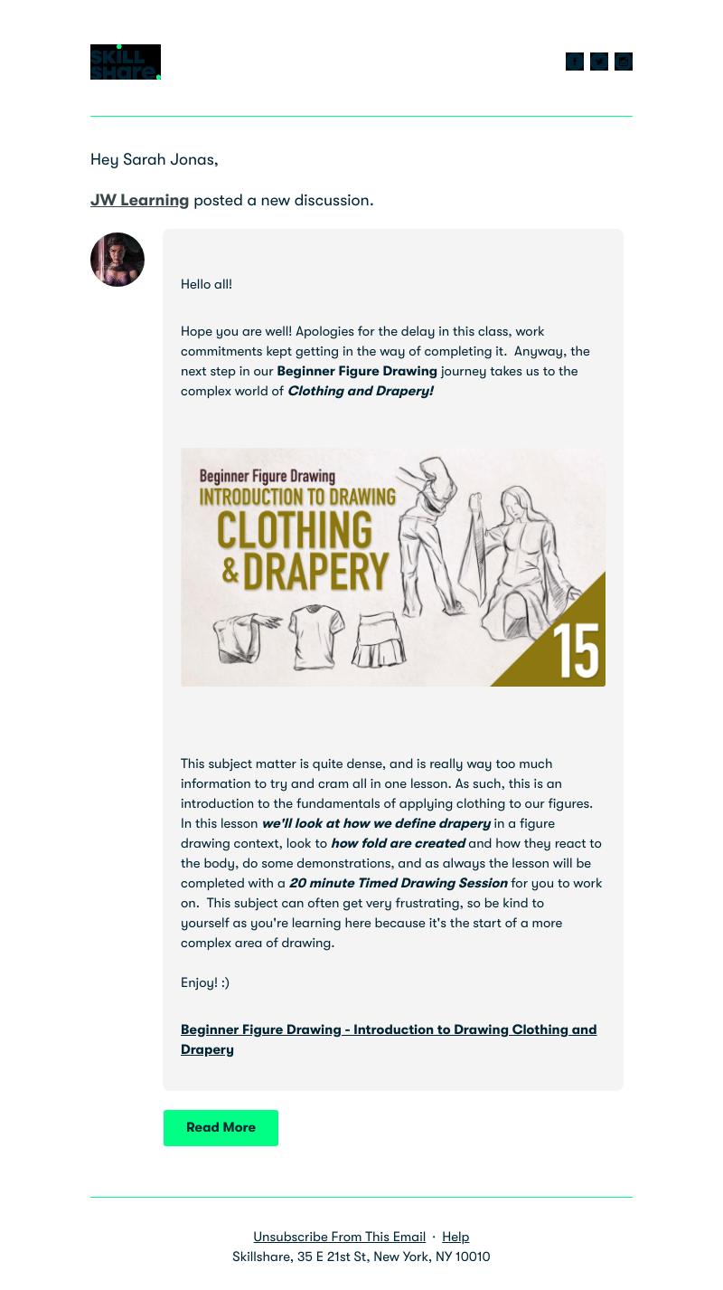 Skillshare - JW Learning - Beginner Figure Drawing Lesson 15 - Clothing and Drapery