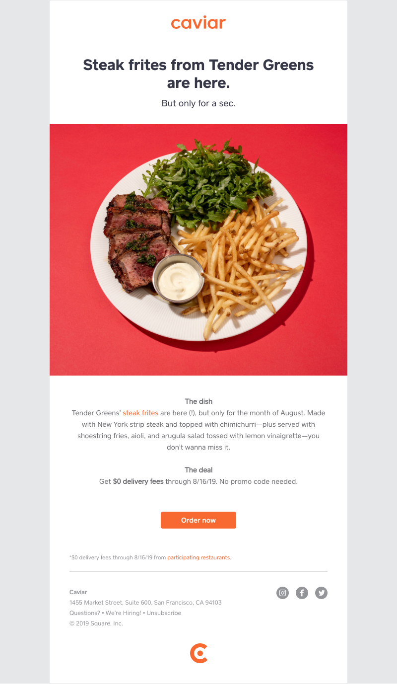  - A limited-time dish from Tender Greens