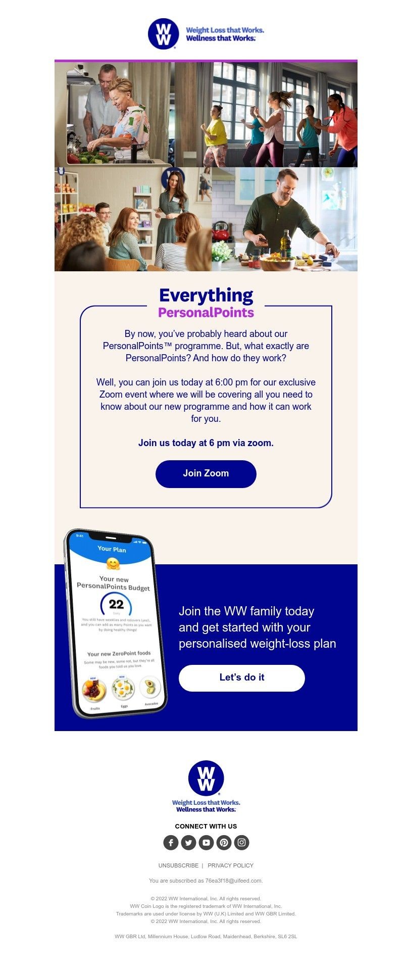 WW (Weight Watchers) - Live event @ 6pm TODAY: Find out first hand about how PersonalPoints can work for you