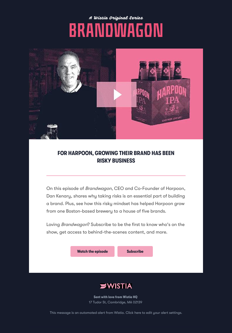 Wistia - Get to know Harpoon on Brandwagon 🍻