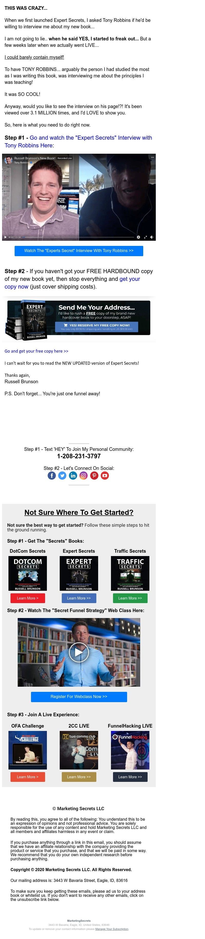 ClickFunnels - Tony Robbins said WHAT !?! (to 3.1 MILLION people...)