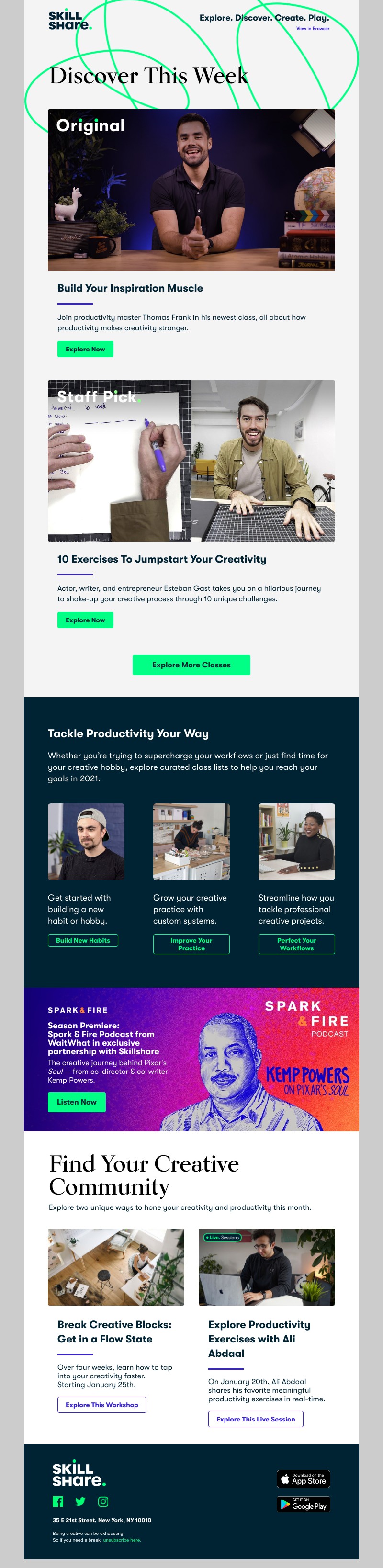 Skillshare - Sarah, explore productivity for creatives and more!