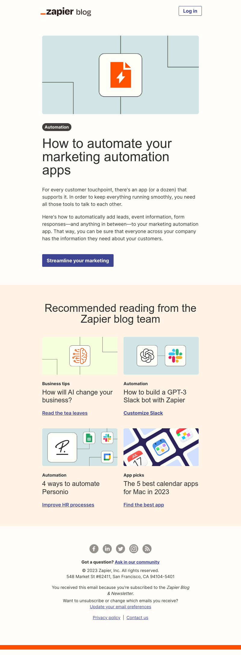 Zapier - Automate your marketing automation apps