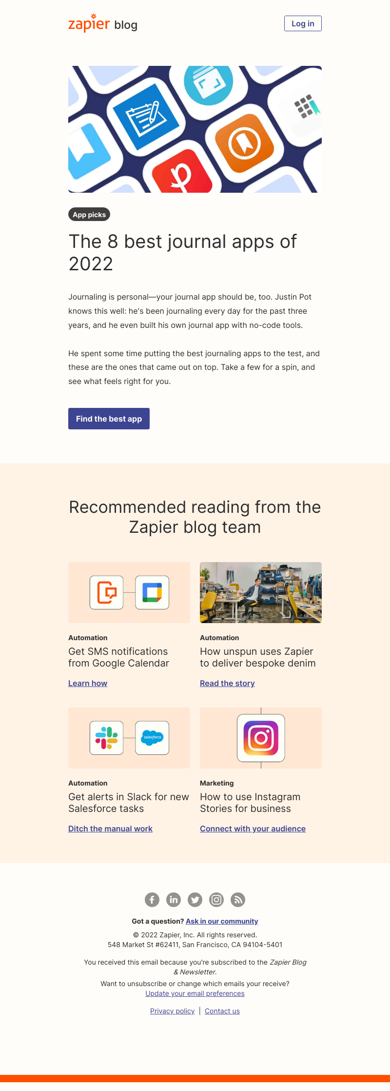 Zapier - The best journal apps of 2022