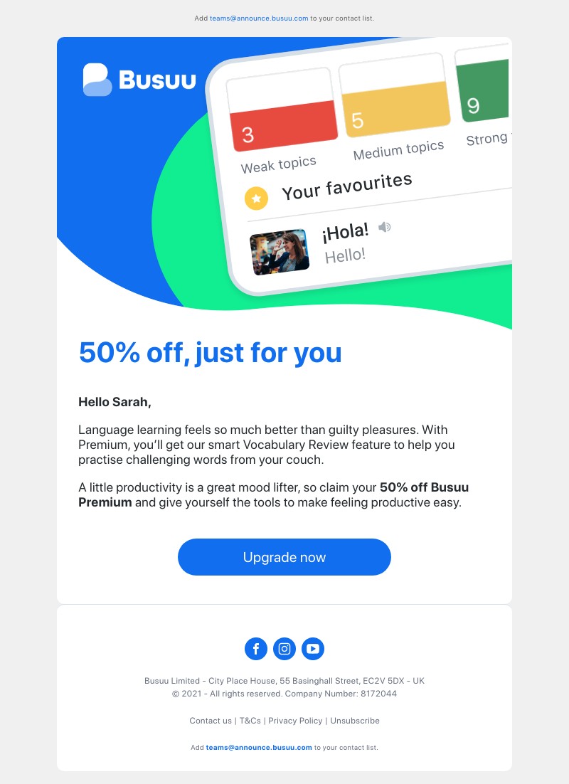 Busuu - 50% off 👀 You’re going to love what Premium can do