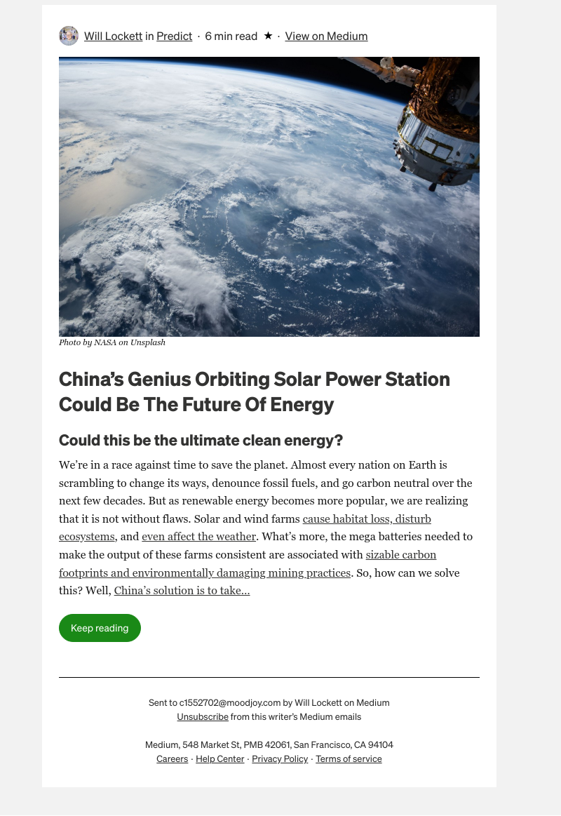 Medium - China’s Genius Orbiting Solar Power Station Could Be The Future Of Energy
