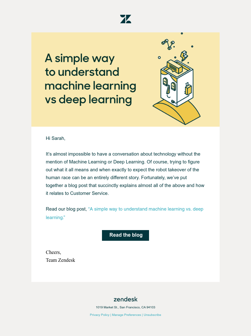 Zendesk - Machine Learning, Deep Learning, and Customer Service