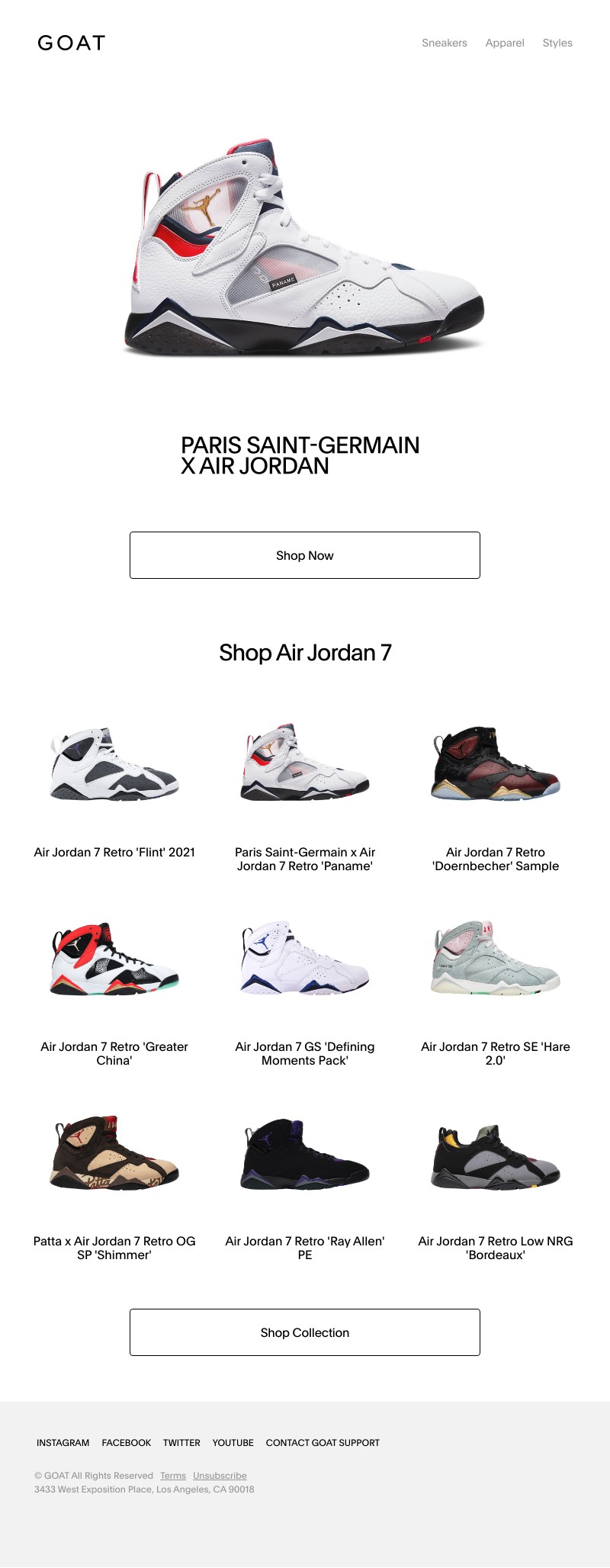 Goat - Just Dropped: Paris Saint-Germain x Air Jordan 7 Retro available now