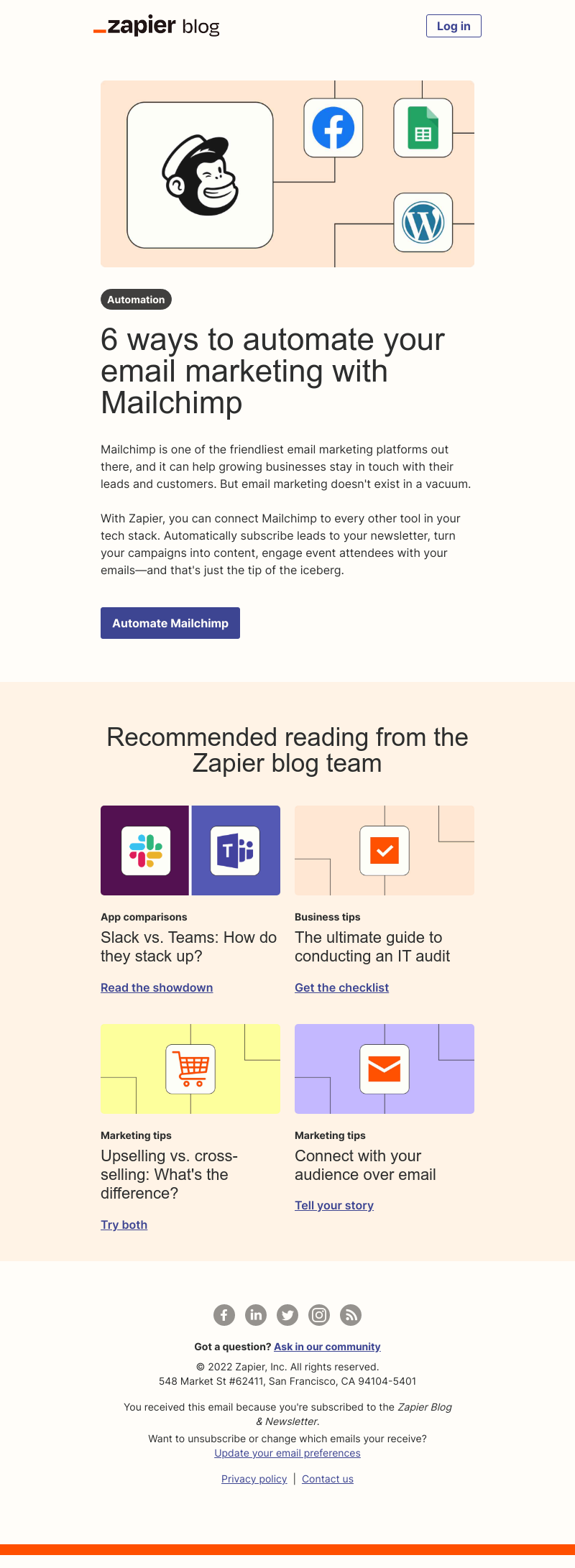 Zapier - Automate Mailchimp