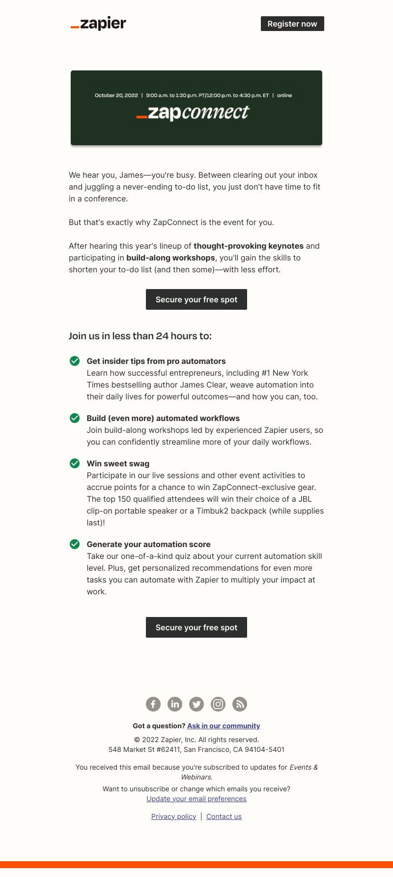 Zapier - ZapConnect is tomorrow 👀
