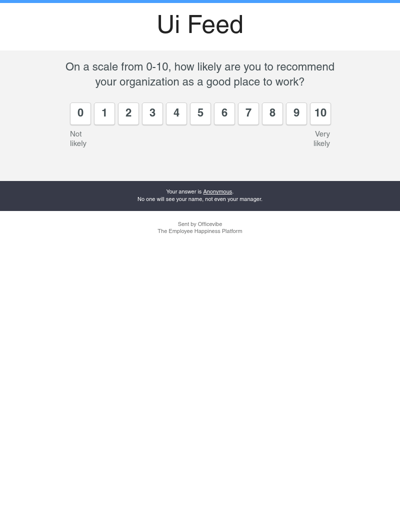  - Ui Feed Your Officevibe Survey is here! (Sep 26, 2018)