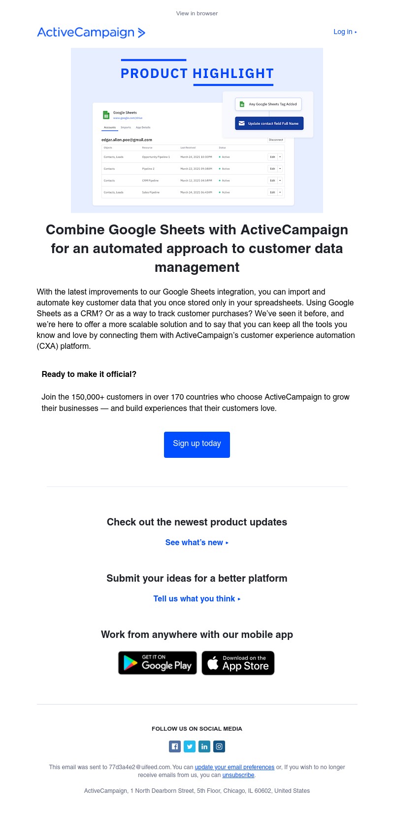  - Manage & automate data with the Google Sheets integration
