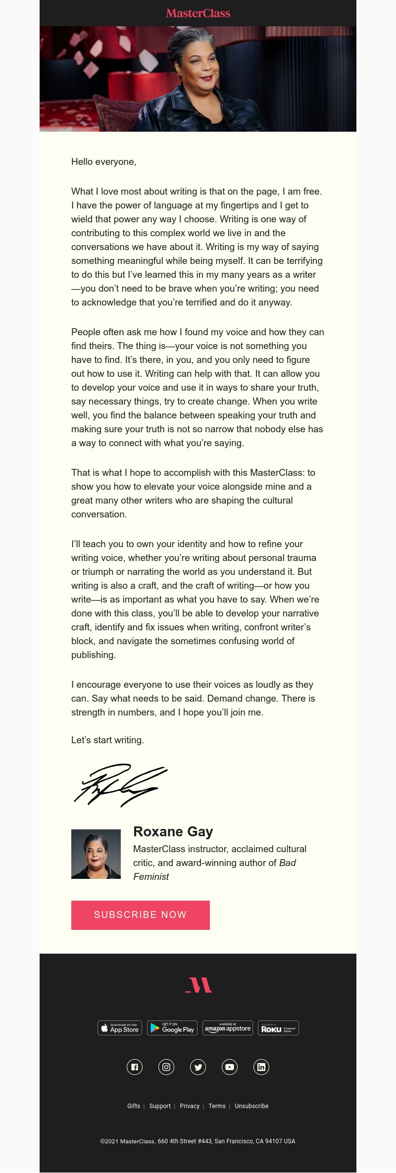  - My MasterClass on writing for social change is here