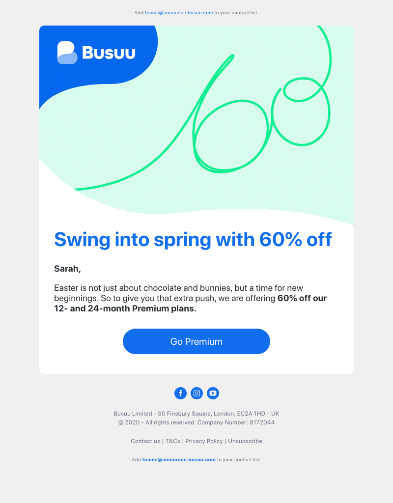 Busuu - Our highest discount ever ends at midnight! ⏰     