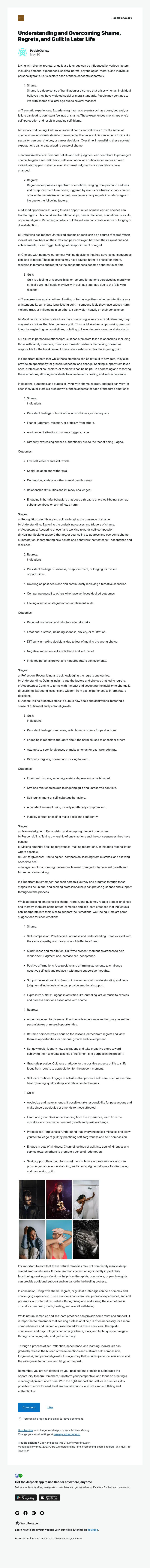 WordPress - [New post] Understanding and Overcoming Shame, Regrets, and Guilt in Later Life