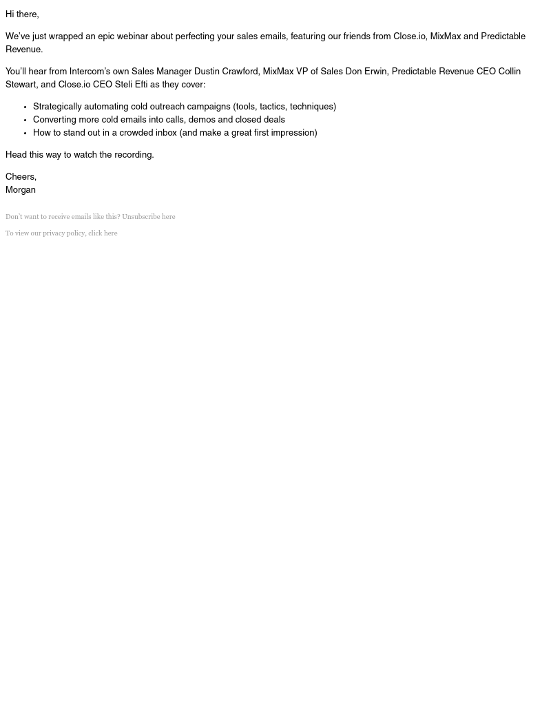 Intercom - Interested in perfecting your sales emails?