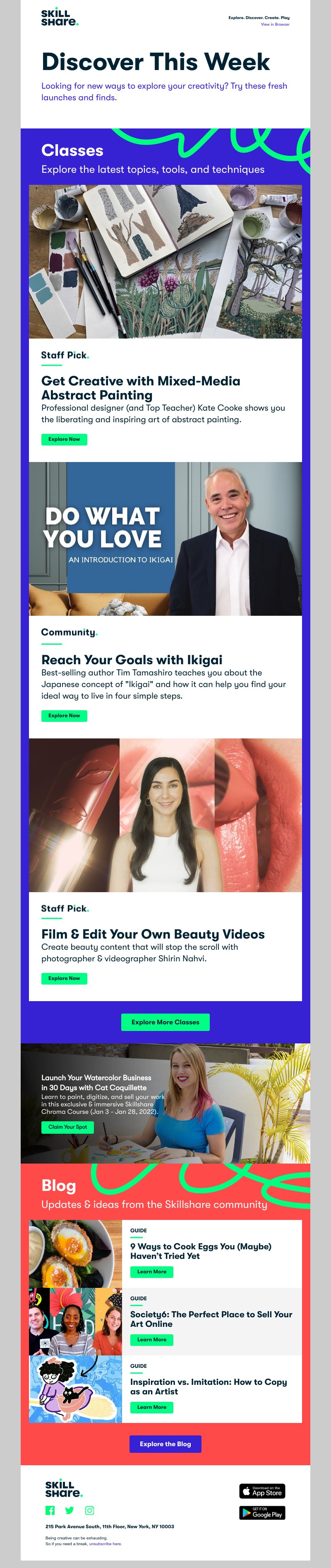 Skillshare - Sarah, Abstract Painting, Sell Your Artwork, and More This Week On Skillshare!