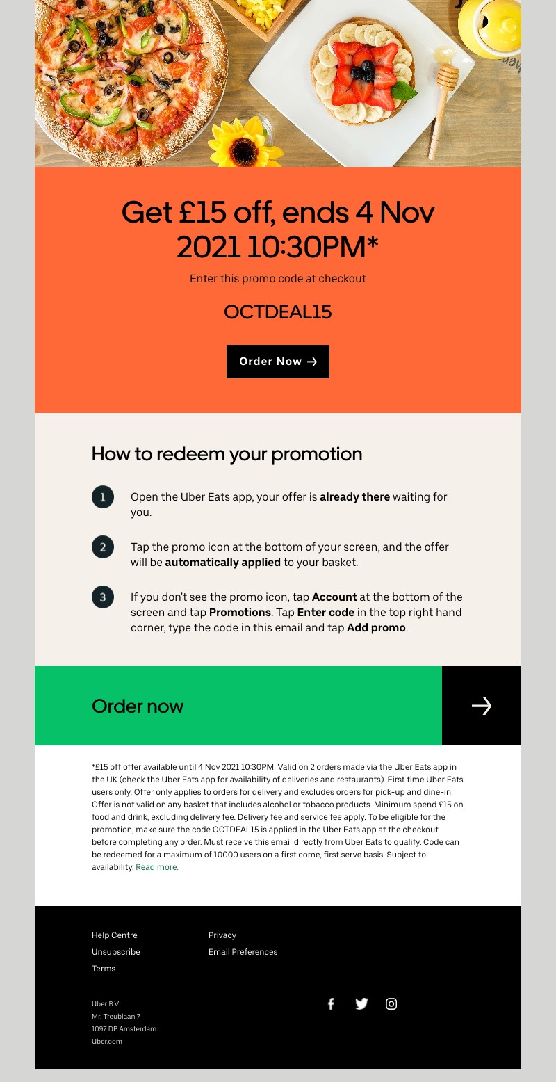Uber Eats - Sarah, your discount is still available