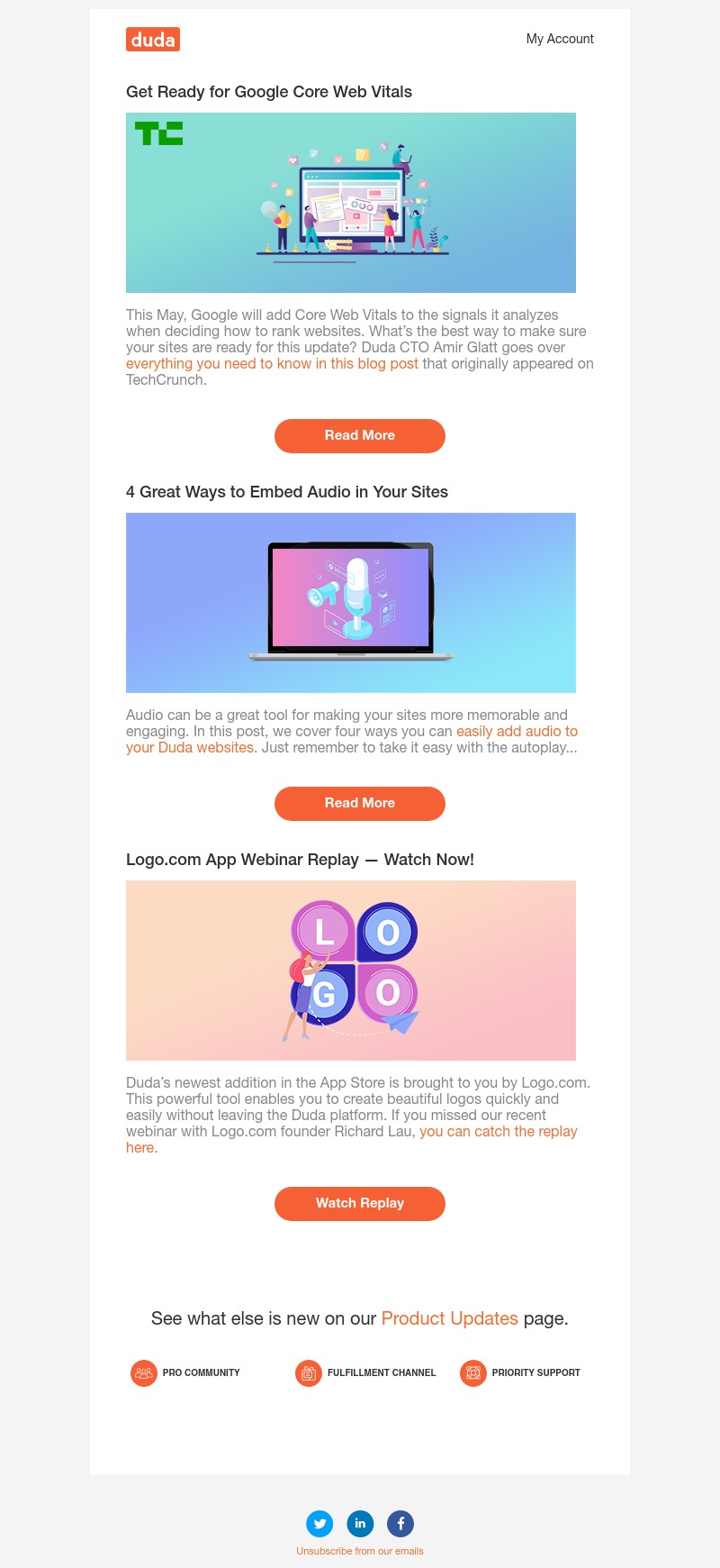 Duda - Important Info on Google Core Web Vitals. Plus, Audio Embeds & Logos!