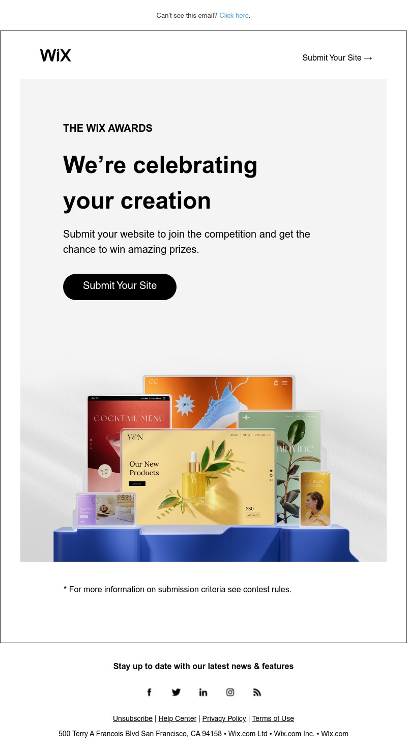 Wix - The Wix Awards: Register now