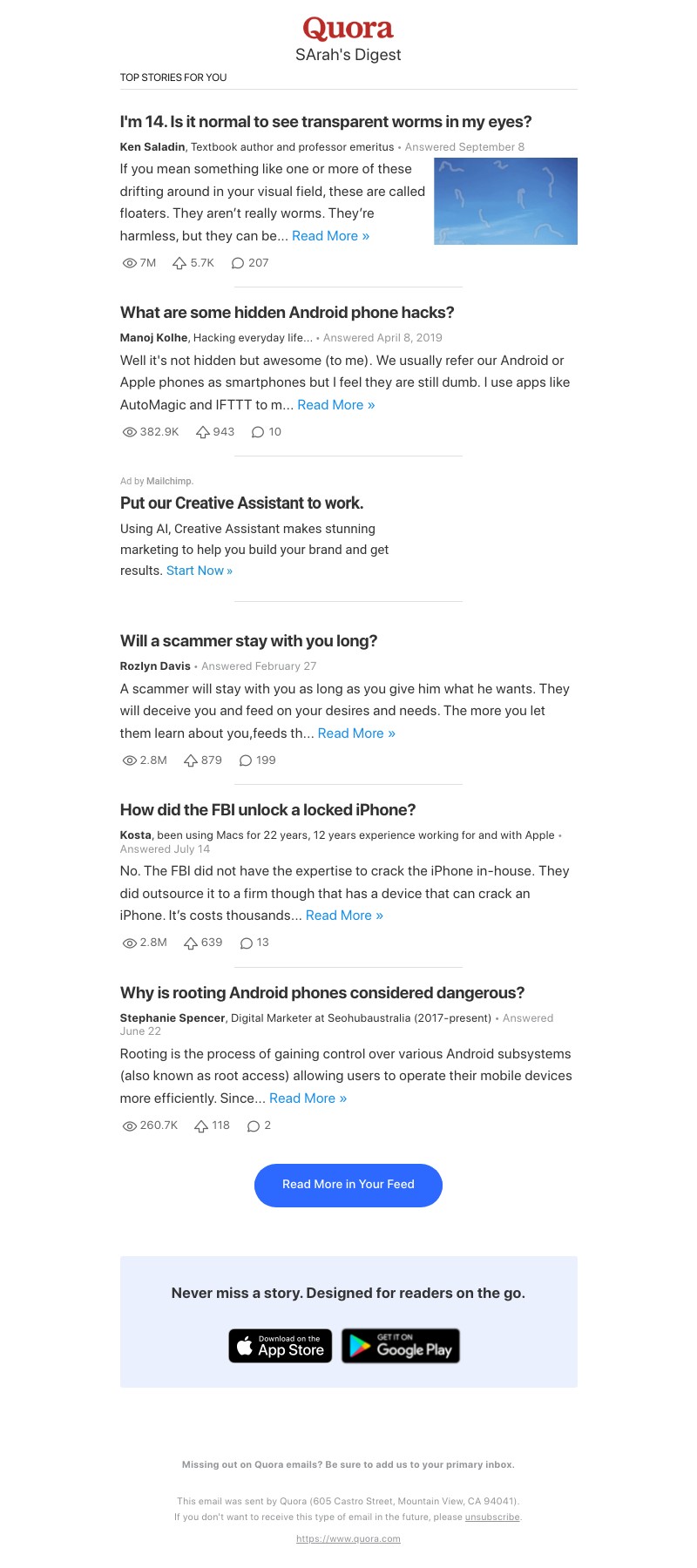 Quora - I'm 14. Is it normal to see transparent worms in my eyes?