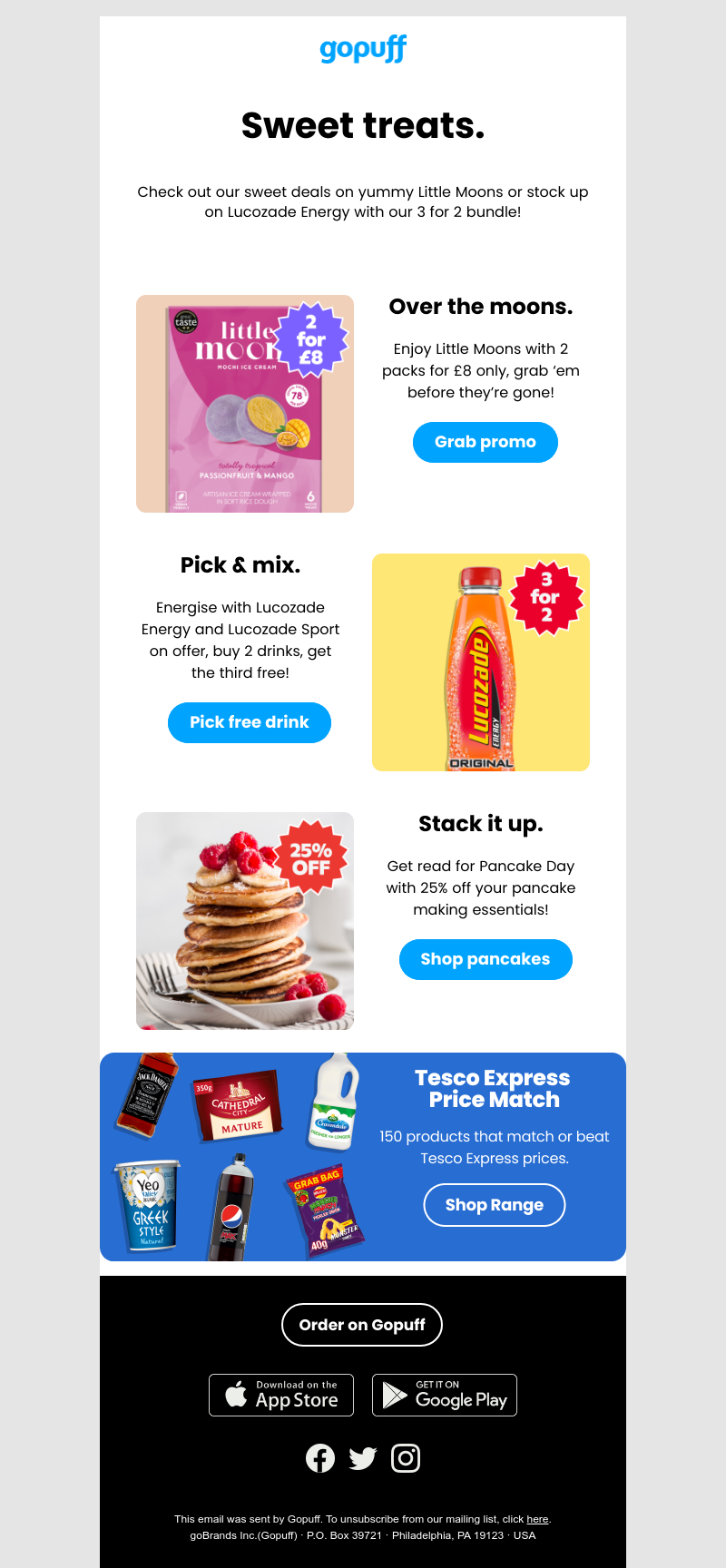 Gopuff - Sweet tooth? Cravings delivered.