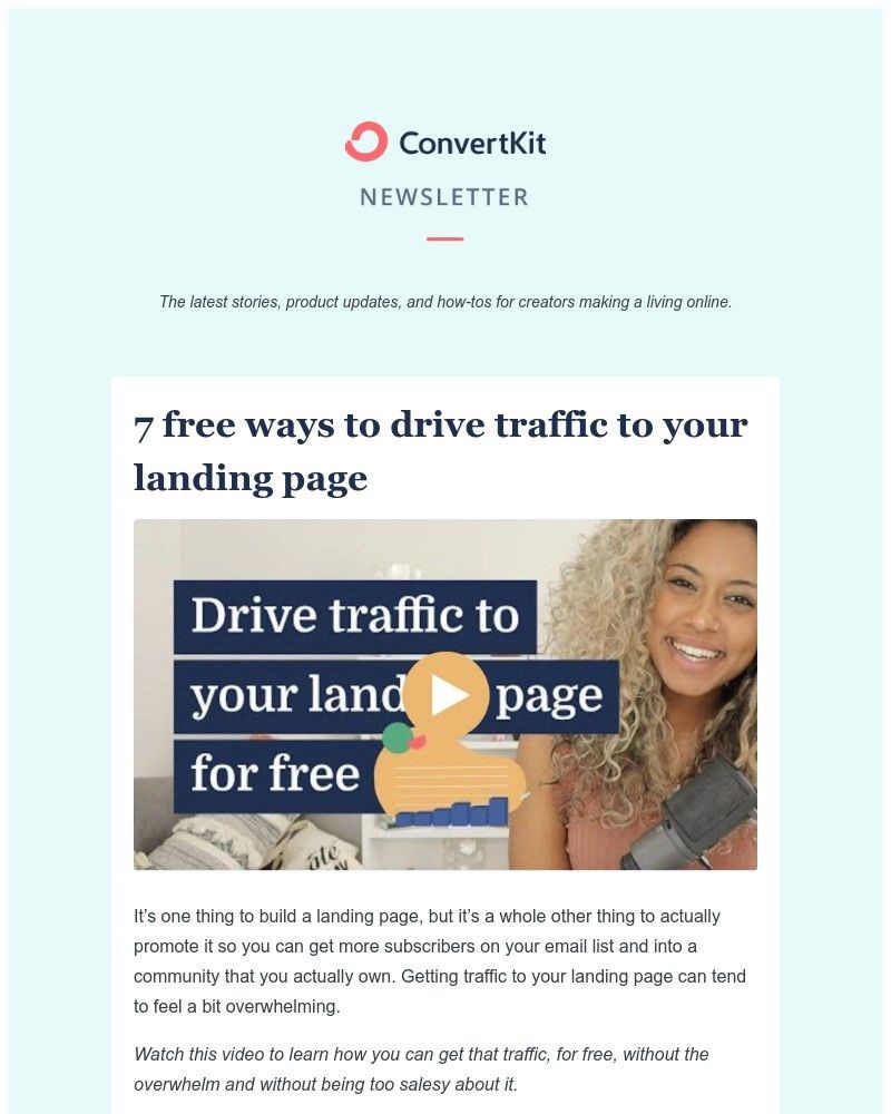 Onboarding on ConvertKit video screenshot