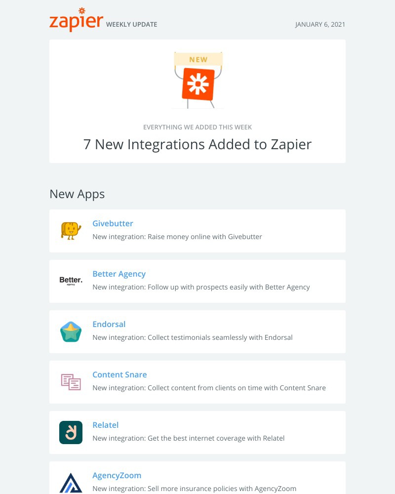 Zapier - 🚀 7 new integrations added to Zapier