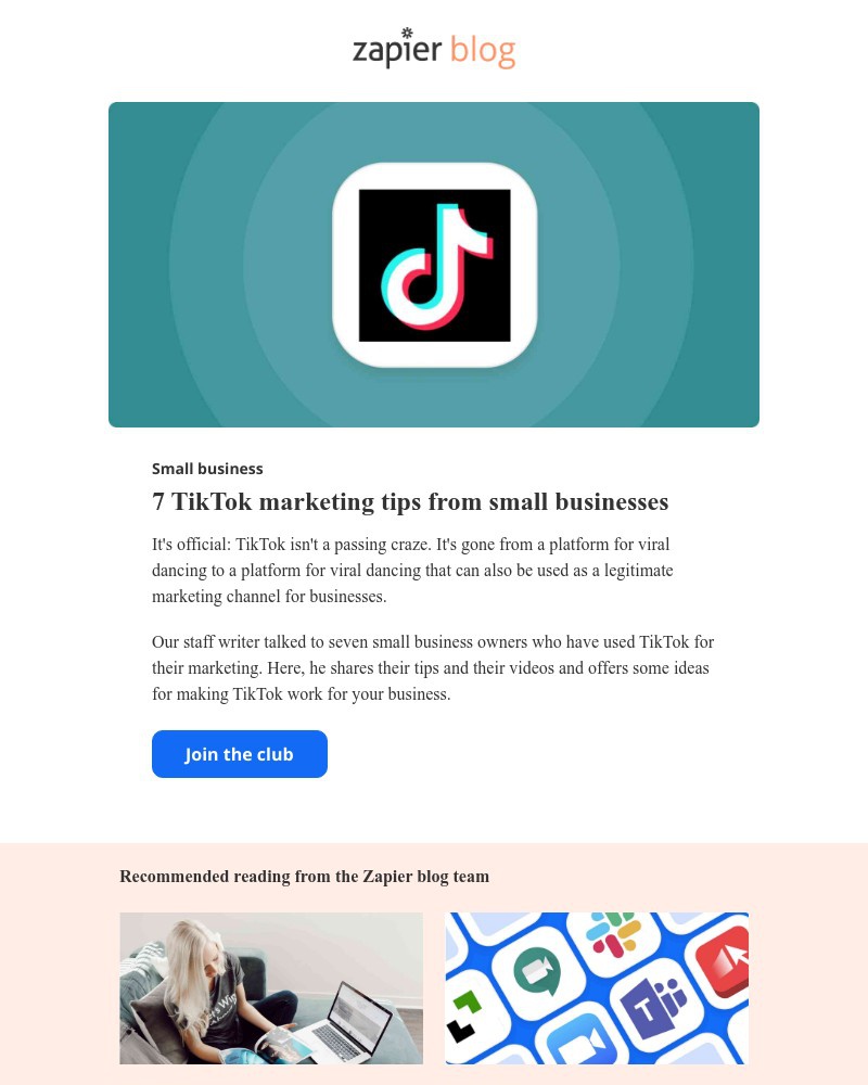 Zapier - 7 TikTok marketing tips from small businesses