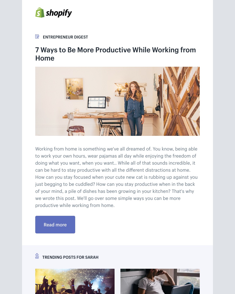 Shopify - 7 Ways to Be More Productive While Working from Home