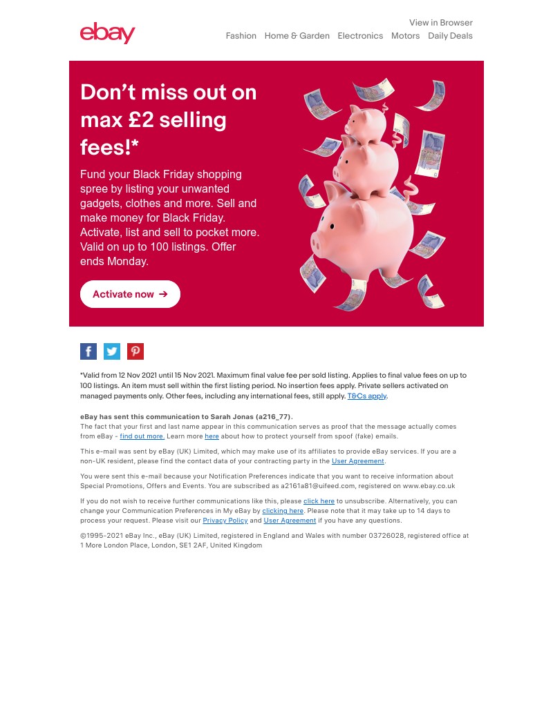 eBay - Get your sell on with max £2 selling fees! 💸
