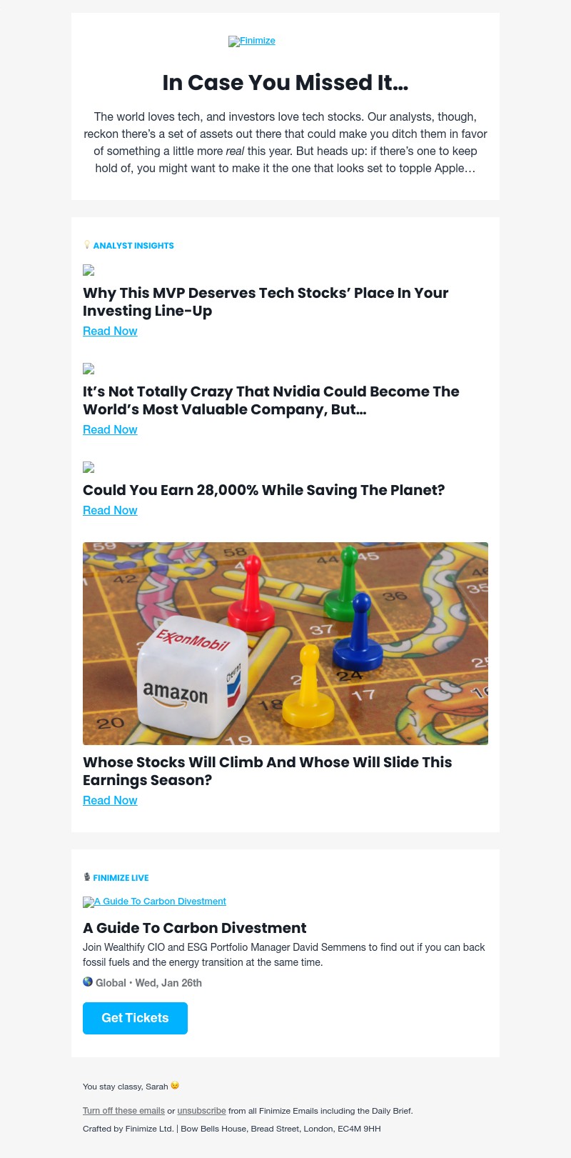 Finimize - 🤓 ICYMI: Time to ditch your tech stocks