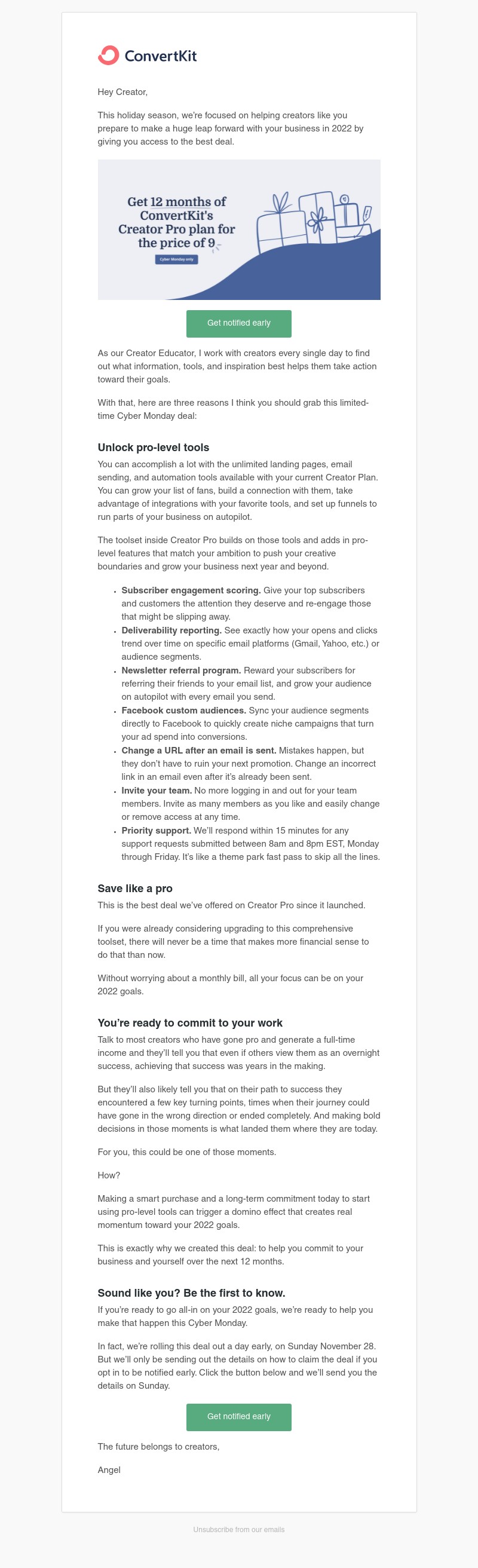 ConvertKit - Commit to your 2022 goals now
