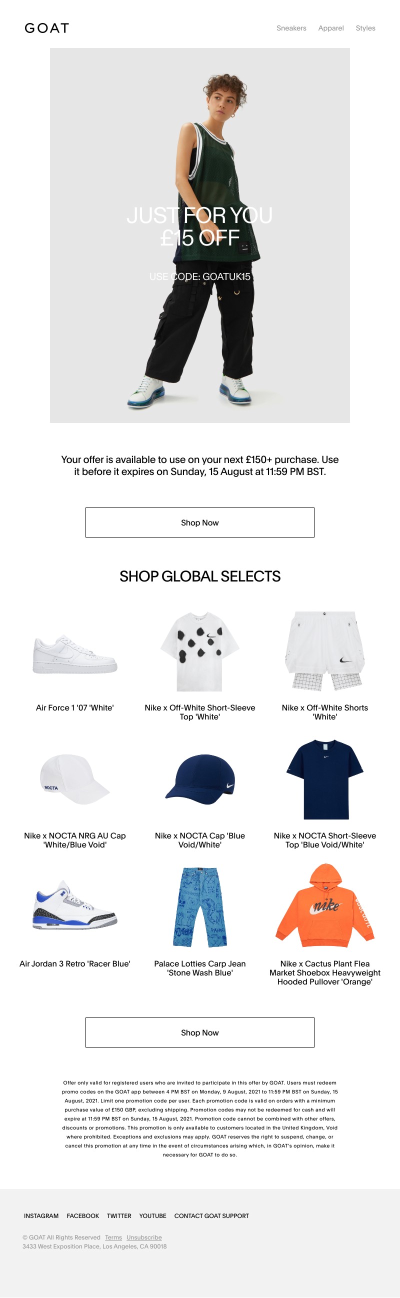 Goat - Your £15 offer expires soon