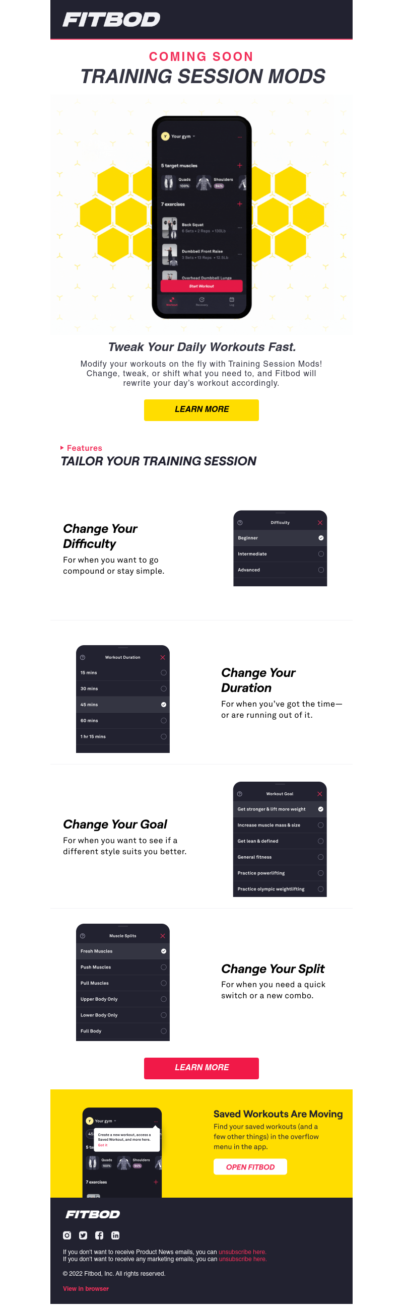 Fitbod - 🏋️Coming Soon: Training Session Mods!