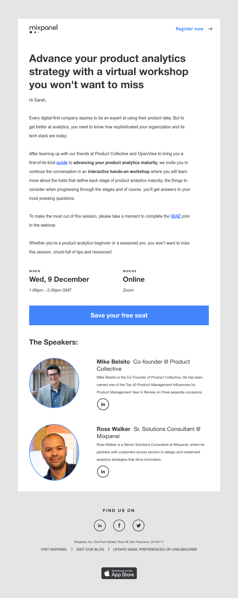 Mixpanel - Hands-on workshop Dec. 9: Advance your product analytics strategy – Save your free seat today!