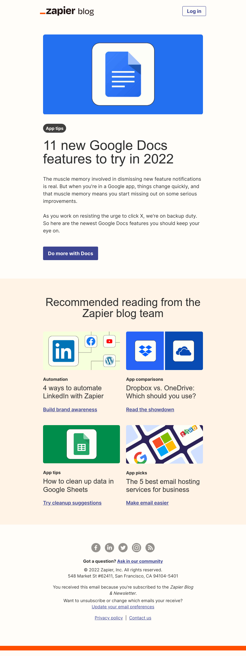 Zapier - Do more with Google Docs