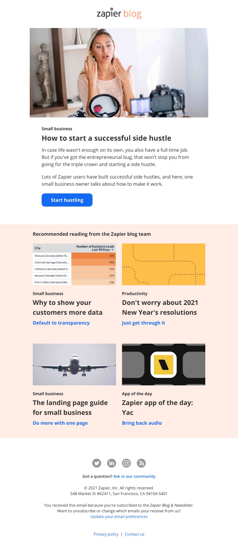 Zapier - How to start a successful side hustle